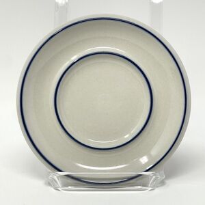 Arabia Finland Saimaa White Blue Rim Vintage Stoneware Saucer Small Plate 5.5”